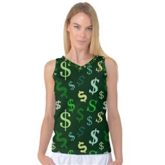 Money Us Dollar Green Women s Basketball Tank Top