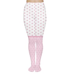 Love Polka Dot White Pink Line Women s Tights by Mariart