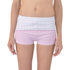 Love Polka Dot White Pink Line Boyleg Bikini Bottoms by Mariart