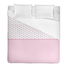 Love Polka Dot White Pink Line Duvet Cover (full/ Double Size) by Mariart