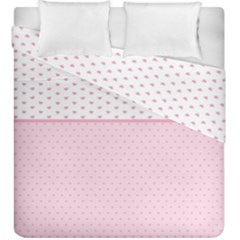 Love Polka Dot White Pink Line Duvet Cover Double Side (king Size) by Mariart