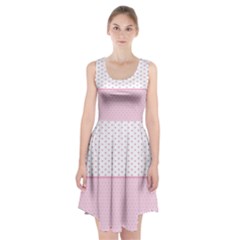 Love Polka Dot White Pink Line Racerback Midi Dress by Mariart