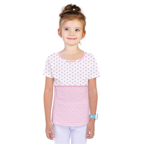 Love Polka Dot White Pink Line Kids  One Piece Tee by Mariart