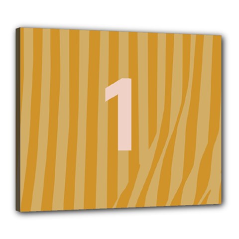 Number 1 Line Vertical Yellow Pink Orange Wave Chevron Canvas 24  X 20  by Mariart