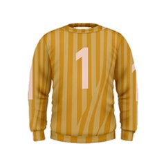 Number 1 Line Vertical Yellow Pink Orange Wave Chevron Kids  Sweatshirt by Mariart