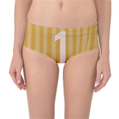 Number 1 Line Vertical Yellow Pink Orange Wave Chevron Mid-waist Bikini Bottoms by Mariart