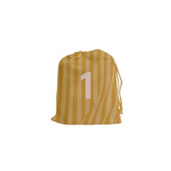 Number 1 Line Vertical Yellow Pink Orange Wave Chevron Drawstring Pouches (xs)  by Mariart