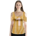 Number 1 Line Vertical Yellow Pink Orange Wave Chevron Butterfly Sleeve Cutout Tee  View1