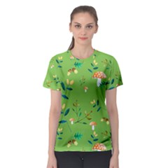 Mushrooms Flower Leaf Tulip Women s Sport Mesh Tee