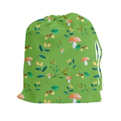 Mushrooms Flower Leaf Tulip Drawstring Pouches (xxl) by Mariart