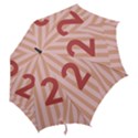 Number 2 Line Vertical Red Pink Wave Chevron Hook Handle Umbrellas (Medium) View2