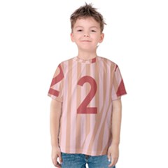 Number 2 Line Vertical Red Pink Wave Chevron Kids  Cotton Tee