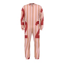 Number 2 Line Vertical Red Pink Wave Chevron Onepiece Jumpsuit (kids) by Mariart