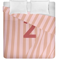 Number 2 Line Vertical Red Pink Wave Chevron Duvet Cover Double Side (king Size)