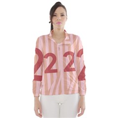 Number 2 Line Vertical Red Pink Wave Chevron Wind Breaker (women) by Mariart