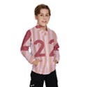 Number 2 Line Vertical Red Pink Wave Chevron Wind Breaker (Kids) View1