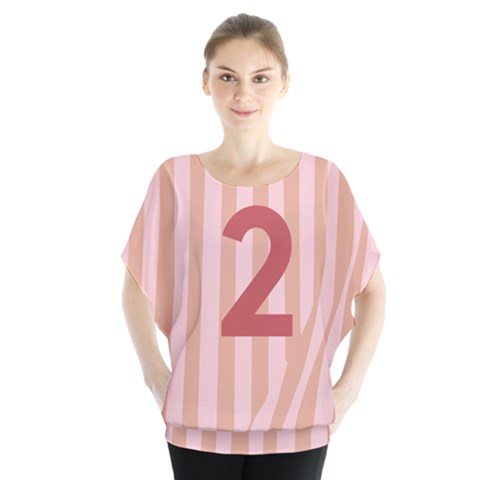 Number 2 Line Vertical Red Pink Wave Chevron Blouse by Mariart