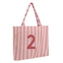 Number 2 Line Vertical Red Pink Wave Chevron Medium Tote Bag View2