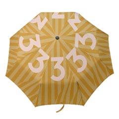 Number 3 Line Vertical Yellow Pink Orange Wave Chevron Folding Umbrellas by Mariart