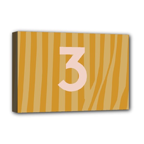 Number 3 Line Vertical Yellow Pink Orange Wave Chevron Deluxe Canvas 18  X 12   by Mariart