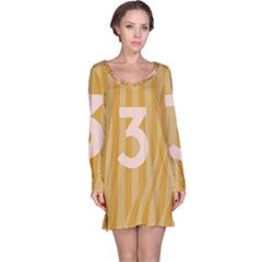 Number 3 Line Vertical Yellow Pink Orange Wave Chevron Long Sleeve Nightdress by Mariart