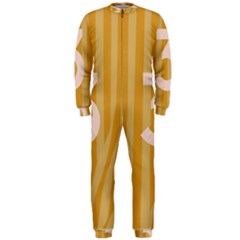 Number 3 Line Vertical Yellow Pink Orange Wave Chevron Onepiece Jumpsuit (men)  by Mariart