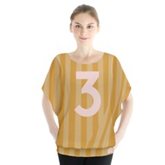 Number 3 Line Vertical Yellow Pink Orange Wave Chevron Blouse