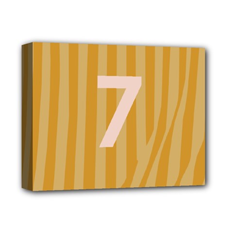 Number 7 Line Vertical Yellow Pink Orange Wave Chevron Deluxe Canvas 14  X 11  by Mariart