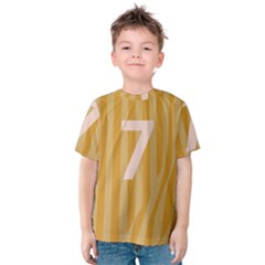 Number 7 Line Vertical Yellow Pink Orange Wave Chevron Kids  Cotton Tee