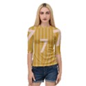 Number 7 Line Vertical Yellow Pink Orange Wave Chevron Quarter Sleeve Tee View1