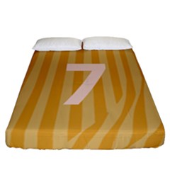 Number 7 Line Vertical Yellow Pink Orange Wave Chevron Fitted Sheet (california King Size) by Mariart