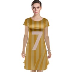 Number 7 Line Vertical Yellow Pink Orange Wave Chevron Cap Sleeve Nightdress by Mariart