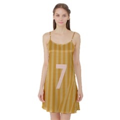 Number 7 Line Vertical Yellow Pink Orange Wave Chevron Satin Night Slip by Mariart