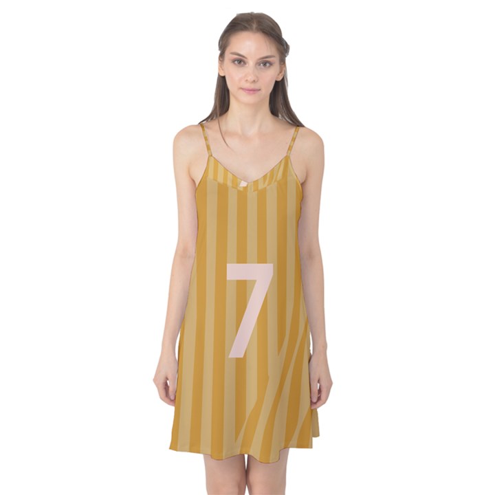 Number 7 Line Vertical Yellow Pink Orange Wave Chevron Camis Nightgown