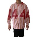 Number 4 Line Vertical Red Pink Wave Chevron Hooded Wind Breaker (Kids) View1