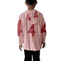 Number 4 Line Vertical Red Pink Wave Chevron Hooded Wind Breaker (Kids) View2