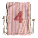 Number 4 Line Vertical Red Pink Wave Chevron Drawstring Bag (Large) View1