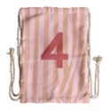 Number 4 Line Vertical Red Pink Wave Chevron Drawstring Bag (Large) View2