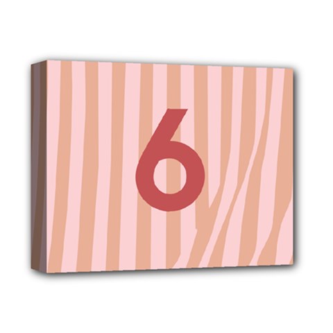 Number 6 Line Vertical Red Pink Wave Chevron Deluxe Canvas 14  X 11  by Mariart