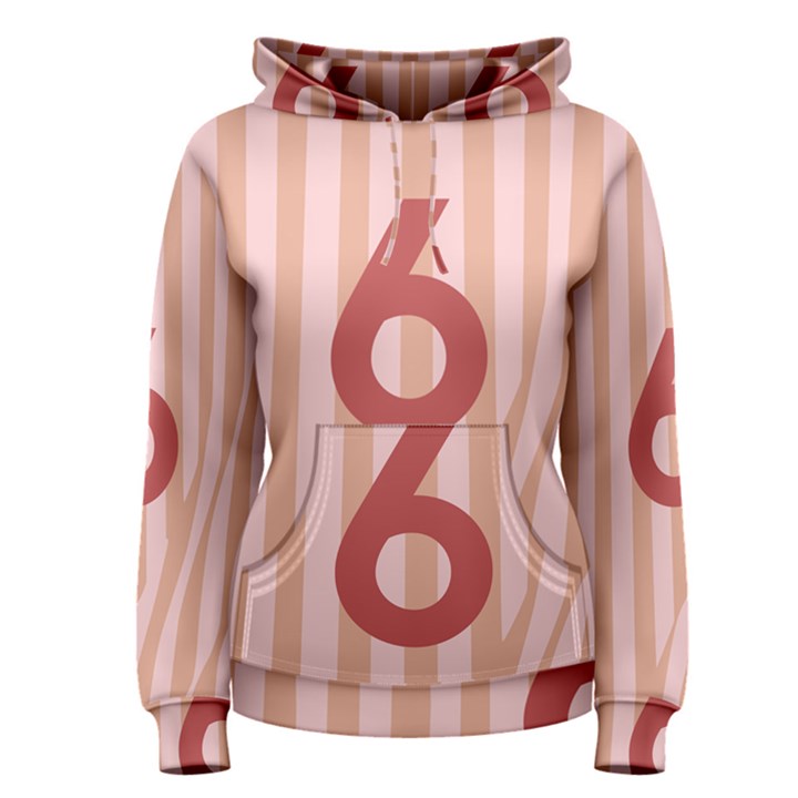 Number 6 Line Vertical Red Pink Wave Chevron Women s Pullover Hoodie