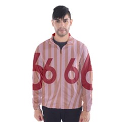 Number 6 Line Vertical Red Pink Wave Chevron Wind Breaker (men) by Mariart