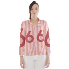 Number 6 Line Vertical Red Pink Wave Chevron Wind Breaker (women) by Mariart