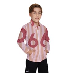 Number 6 Line Vertical Red Pink Wave Chevron Wind Breaker (kids) by Mariart