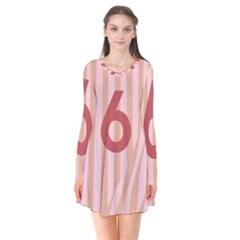 Number 6 Line Vertical Red Pink Wave Chevron Flare Dress by Mariart