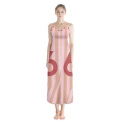 Number 6 Line Vertical Red Pink Wave Chevron Chiffon Maxi Dress by Mariart