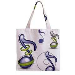 Notes Musical Elements Zipper Grocery Tote Bag