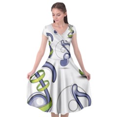 Notes Musical Elements Cap Sleeve Wrap Front Dress by Mariart