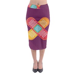 Plaster Scratch Sore Polka Line Purple Yellow Midi Pencil Skirt by Mariart