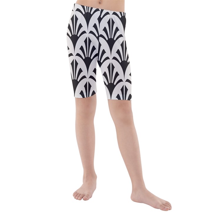 Parade Art Deco Style Neutral Vinyl Kids  Mid Length Swim Shorts