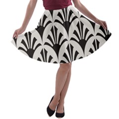 Parade Art Deco Style Neutral Vinyl A-line Skater Skirt by Mariart